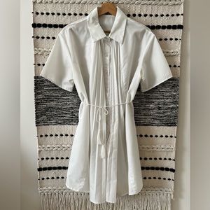 White Dress Shirt Style Tunic w/Tie 🍚